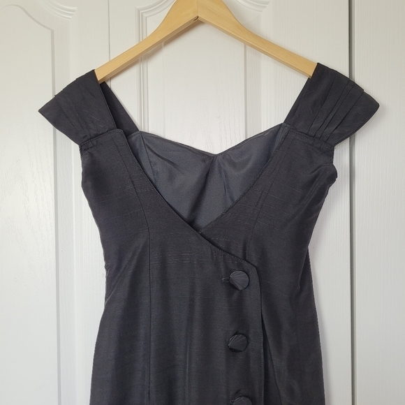 Vintage Black Off-Shoulder Dress - Picture 5 of 12